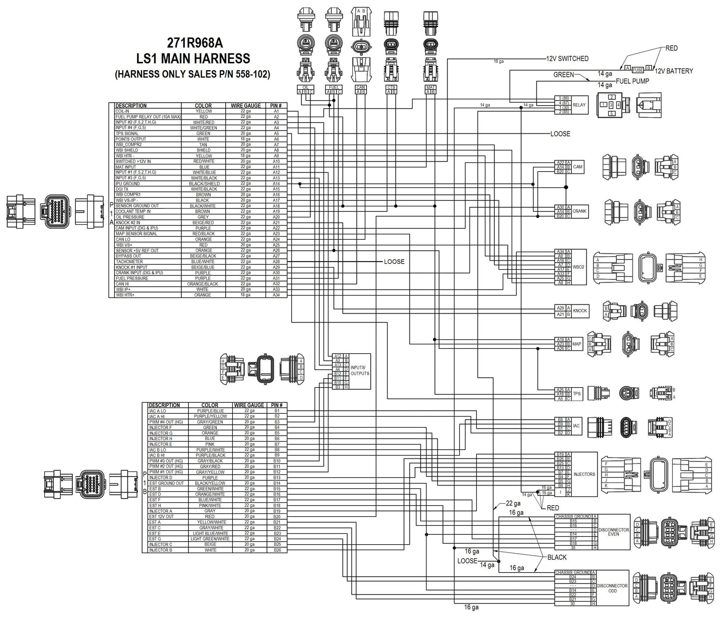 EFI Terminator X Max - LS1/LS624x Crank - 1x Cam - EV6 Injectors - Transmission Control - USB/CAN Tuning Cable