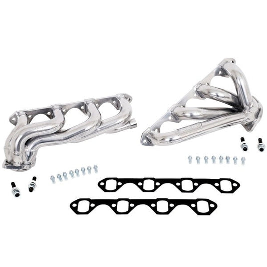 Ford F150 351 5.8 1-5/8 Shorty Exhaust Headers Polished Silver Ceramic 87-95