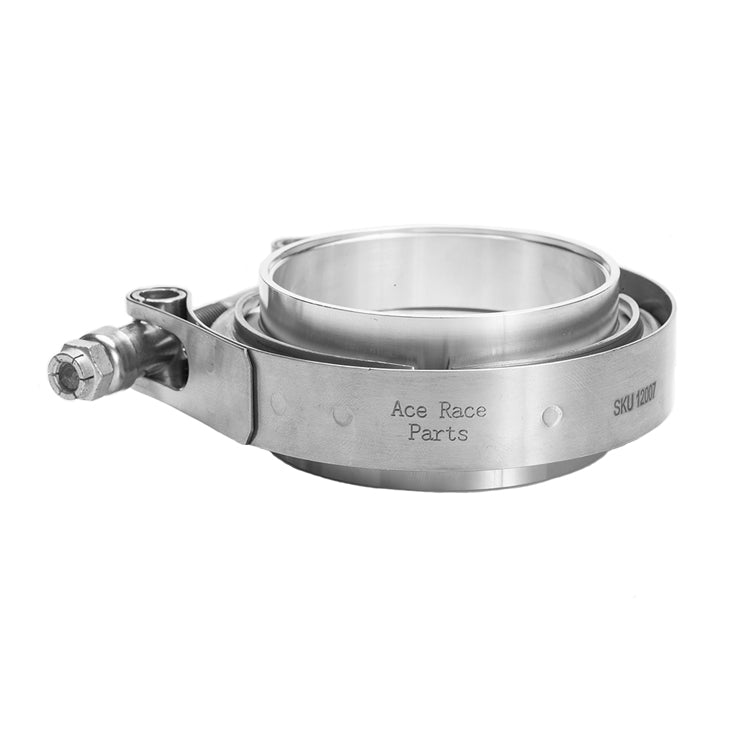 5.000" V-Band Assembly - Aluminum "Male + O-Ring/Female" Flanges, 304 Stainless Clamp