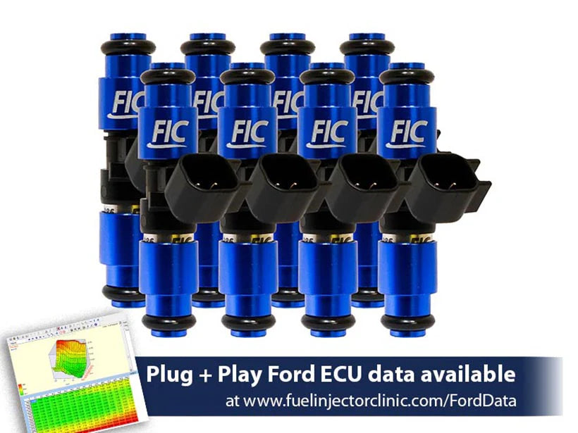 1200cc-D (130 lbs/hr at 58 PSI fuel pressure) FIC Fuel Injector Clinic Injector Set for Ford F150 (2004+) Ford Lightning (1999-2004) Injector Sets