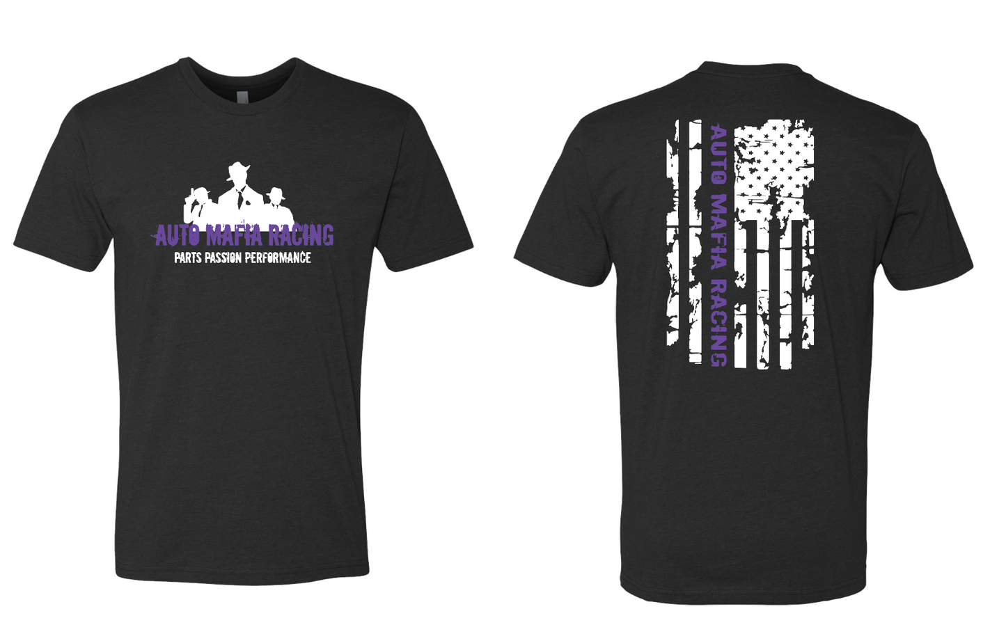 Mafia Tri Blend Distressed Flag T-shirt (Purple)