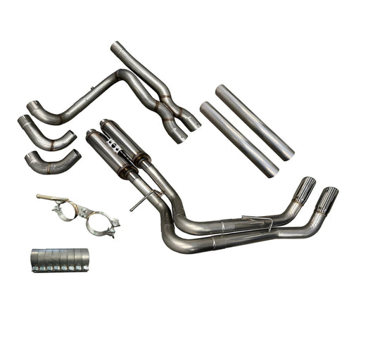 Silverado & Sierra True Dual Exhaust System 1999-2019 (SINGLE CAB) "REAR EXIT"