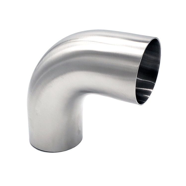2.000" 16ga Tight Radius 90° Mandrel Bend w/ 2" Tangents - (2.000" CLR) - Brushed Finish - 304 Stainless