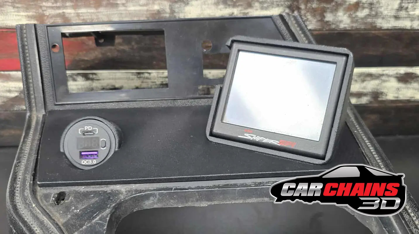 3D Printed Holley EFI 3.5 Inch Terminator X / Sniper Screen Center Console Mount for 1979-1986 Ford Mustang Fox body - CarChains3d