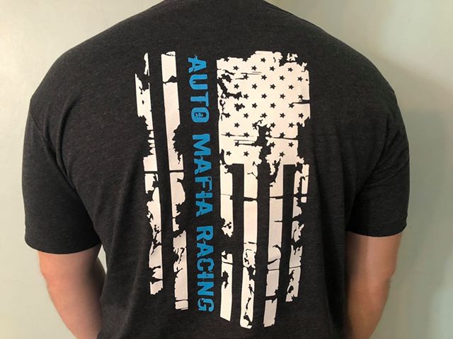 Mafia Tri Blend Distressed Flag T-shirt  (Blue)