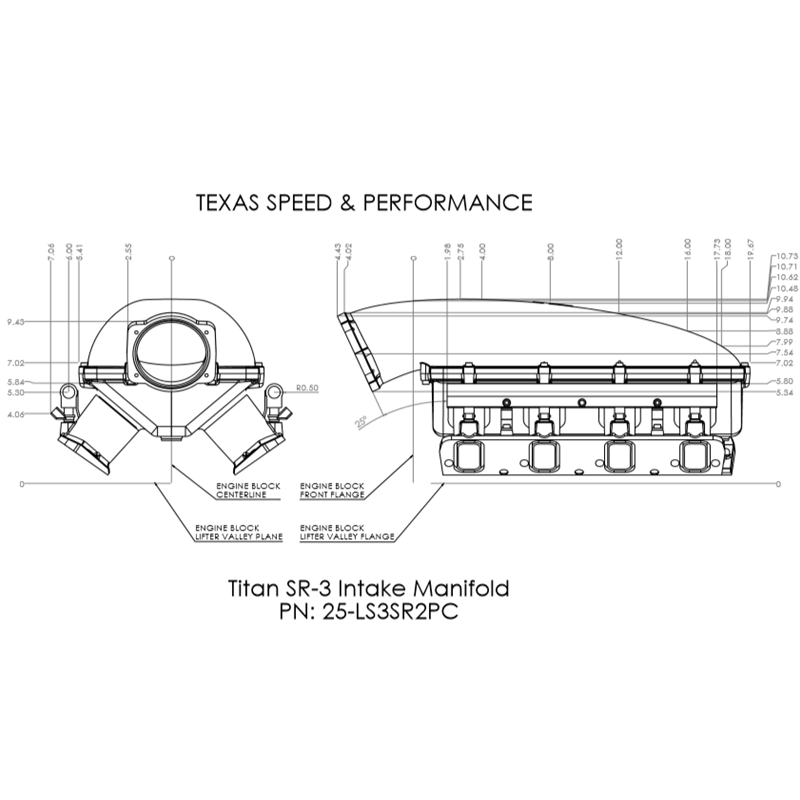 Texas Speed Titan SR-1 Short Runner 102mm Cast Cathedral Port Intake Manifold