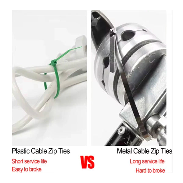 100 Pcs Heavy Duty 304 Stainless Steel Zip Ties