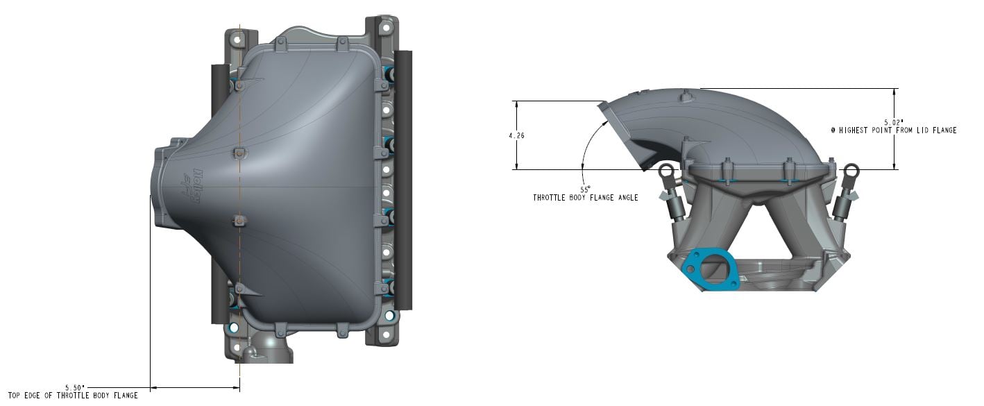 HI-RAM 95MM Cast Side Mount Plenum Top