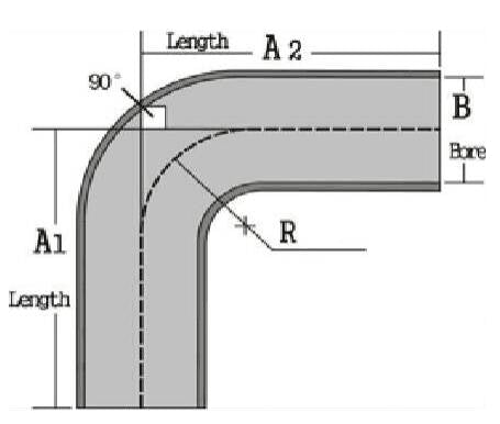 1.500" OD 16ga 90° Mandrel Bend - Polished OD - 6061 Aluminum - (2.250" CLR / 6.000" Legs)
