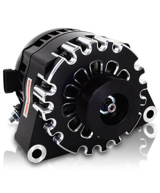 Mechman S-Series Billet 170 AMP Racing Alternator 2005-13 C6 & Z06 Black Anodized Finish