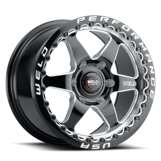 Weld Performance Ventura 6 Beadlock Gloss Black Wheels S909B0084P38