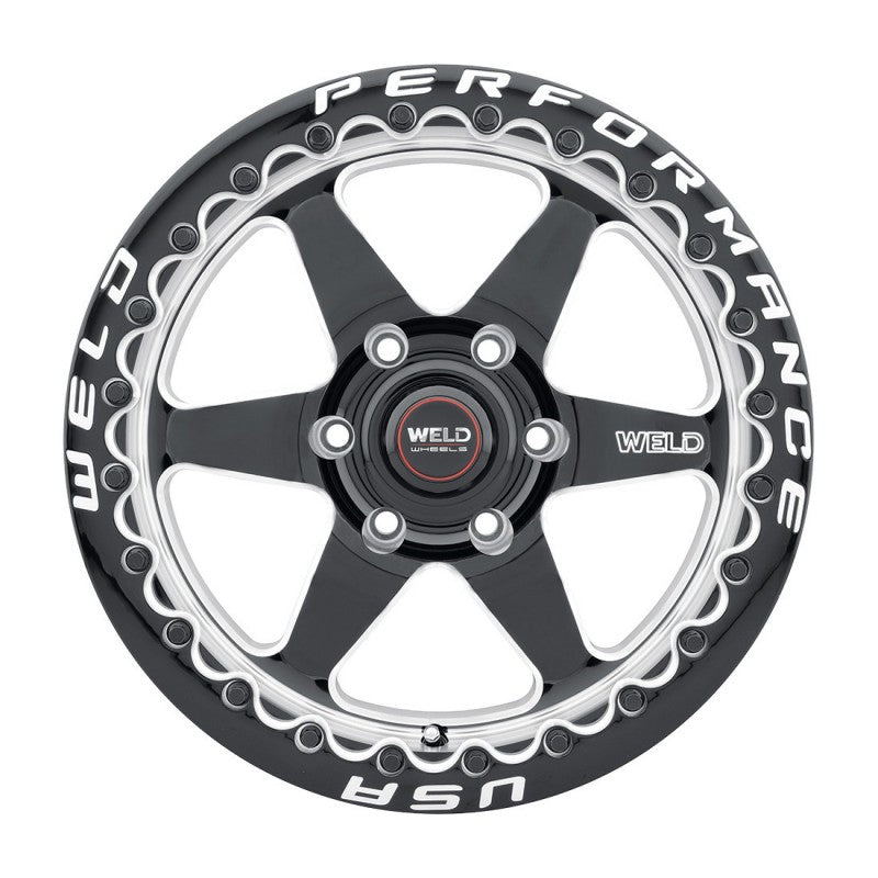 WELD Ventura 6 Beadlock Drag Gloss Black Wheel with Milled Spokes 17x10