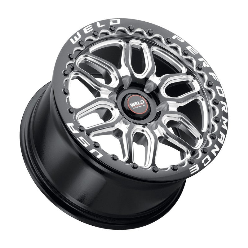 WELD Laguna 6 Beadlock Drag Gloss Black Wheel with Milled Spokes 17x10