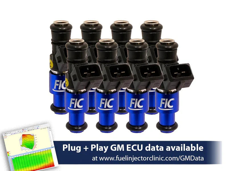 1200cc (130 lbs/hr at OE 58 PSI fuel pressure) FIC Fuel Injector Clinic Injector Set for 4.8/5.3/6.0 Truck Motors ('99-'06) (High-Z) (is304-1200h)