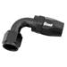 Fitting, Hose End, Swivel, 90 Degree, -6 AN Hose to Female -6 AN, Aluminum, Black Anodized