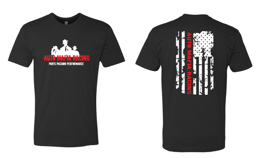 Mafia Tri Blend Distressed Flag T-shirt  (Red)