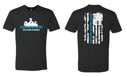 Mafia Tri Blend Distressed Flag T-shirt  (Blue)