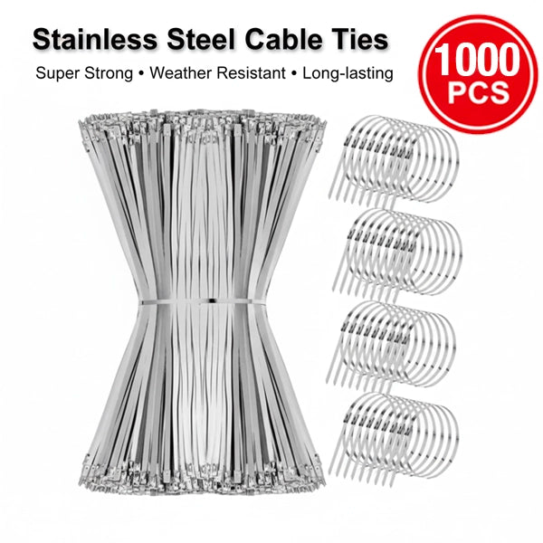 1000 Pcs Heavy Duty 304 Stainless Steel Zip Ties