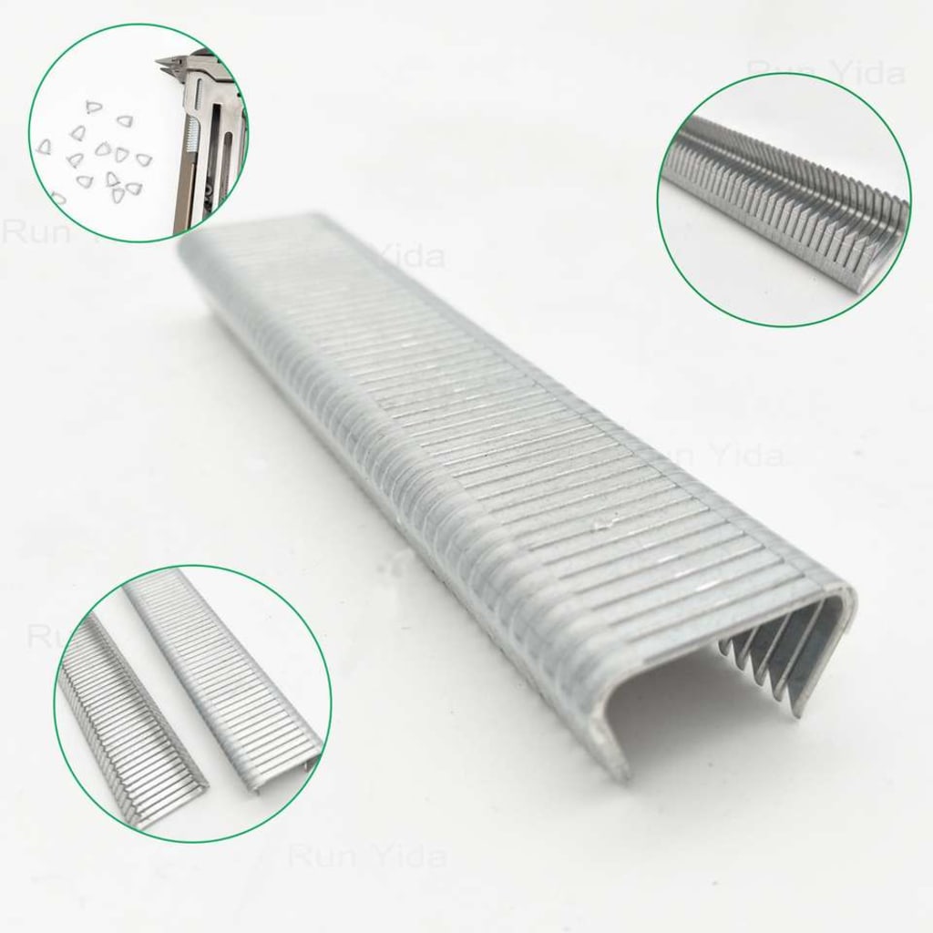 Galvanized Hog Ring Staples - 100 Pcs