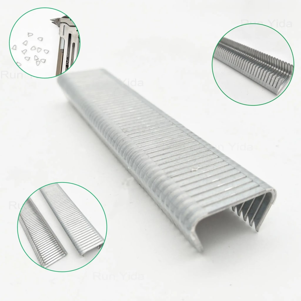 Galvanized Hog Ring Staples - 200 Pcs