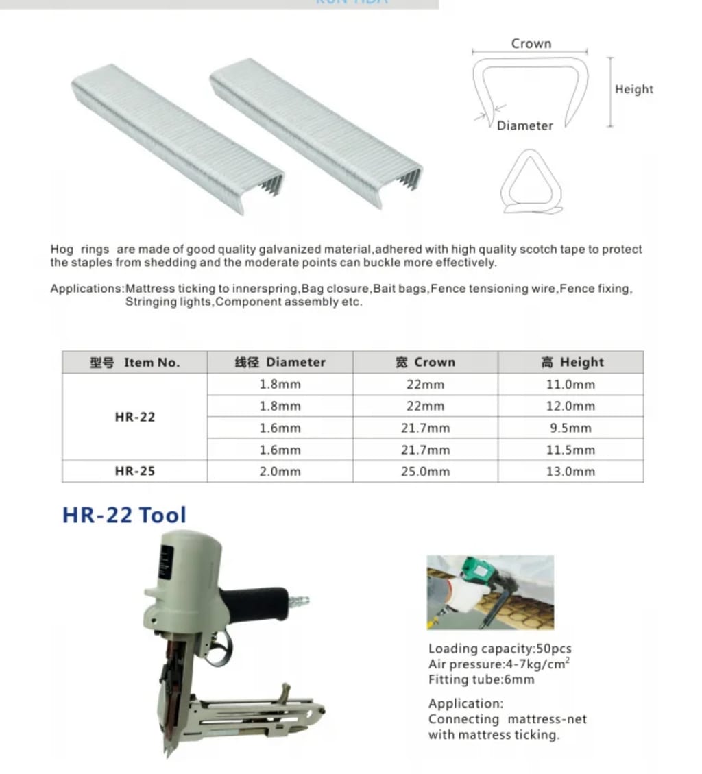 Galvanized Hog Ring Staples - 500 Pcs