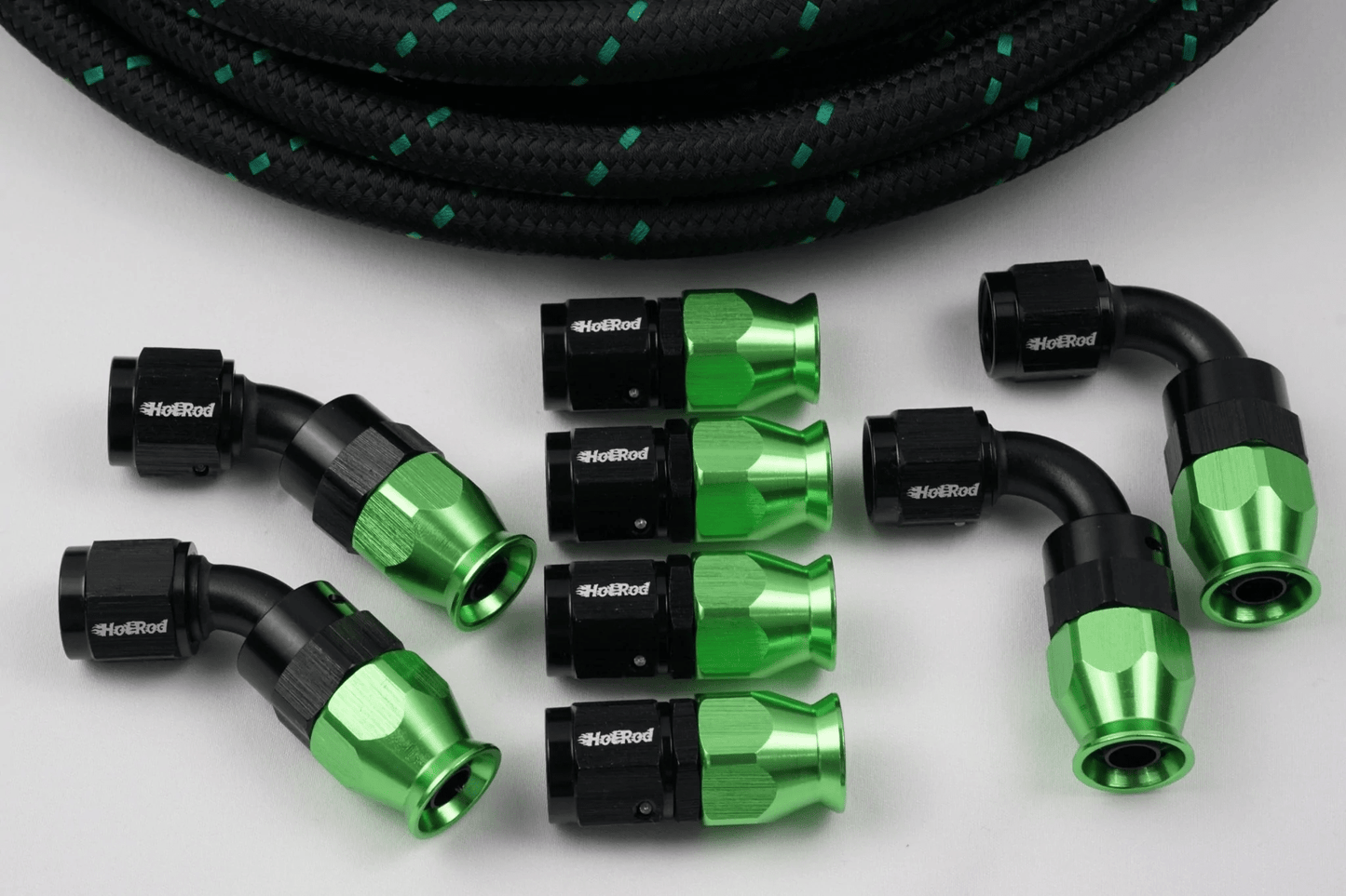 AN-10 Nylon Braided PTFE hose and 8 AN Fittings Bundle Deal