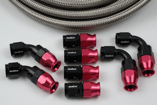 AN-6 Stainless Braided PTFE hose and 8 AN Fittings Bundle Deal