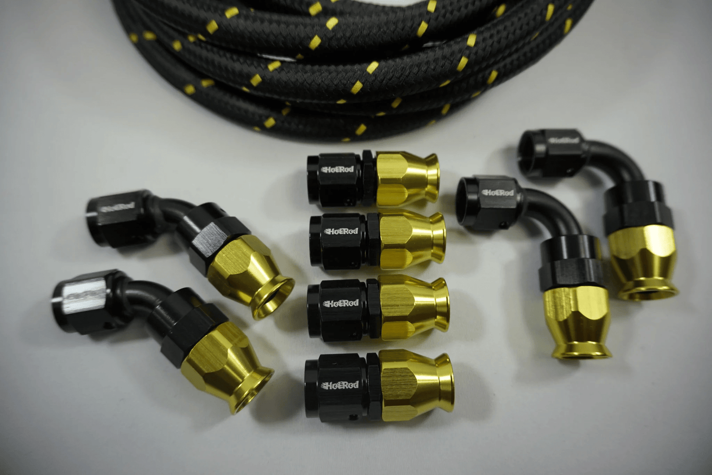 AN-10 Nylon Braided PTFE hose and 8 AN Fittings Bundle Deal