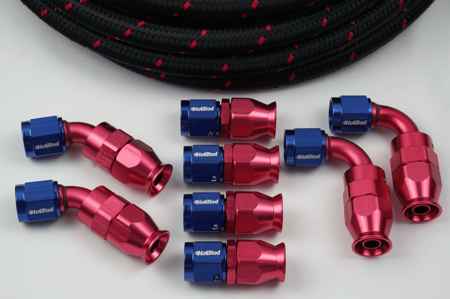 AN-10 Nylon Braided PTFE hose and 8 AN Fittings Bundle Deal