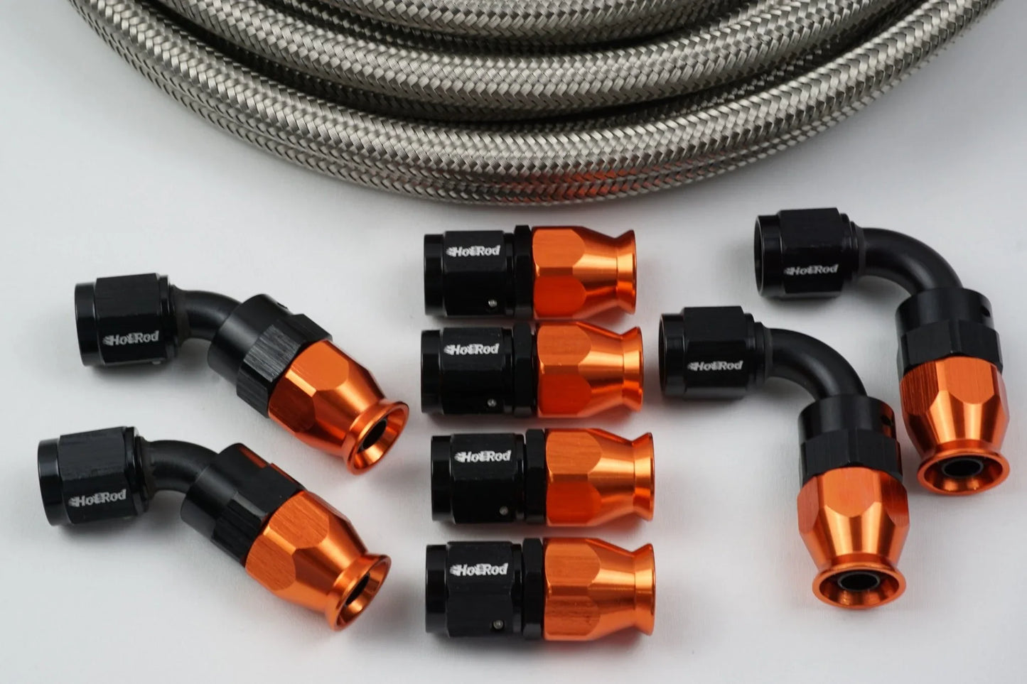 AN-6 Stainless Braided PTFE hose and 8 AN Fittings Bundle Deal