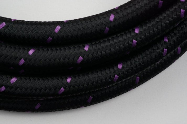 PTFE lined Black Nylon with Purple Checks braided hose - AN6, AN8, AN10