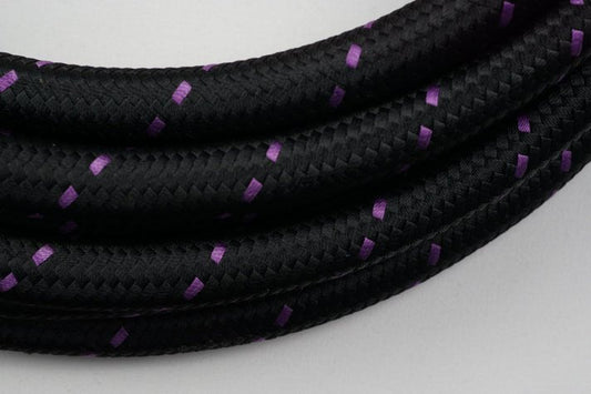 PTFE lined Black Nylon with Purple Checks braided hose - AN6, AN8, AN10